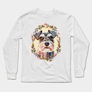 Floral Scottish Terrier Long Sleeve T-Shirt